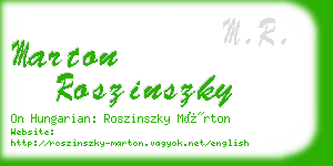 marton roszinszky business card